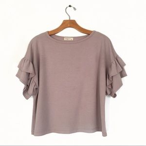 Ginger G Ruffle Sleeve Top Small